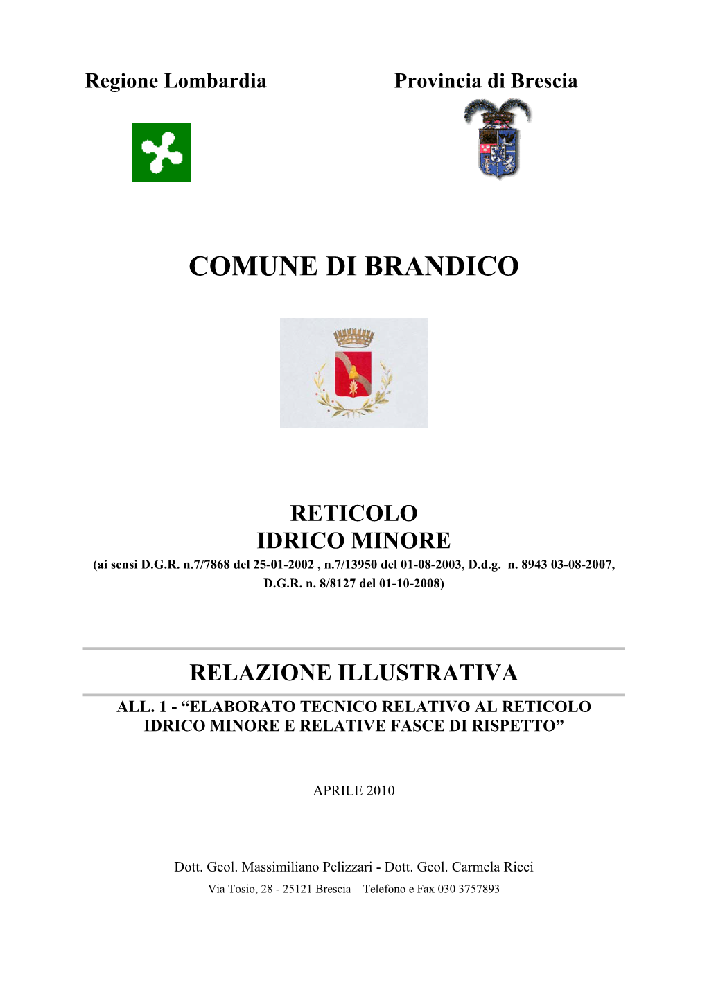 Regione Lombardia Provincia Di Brescia