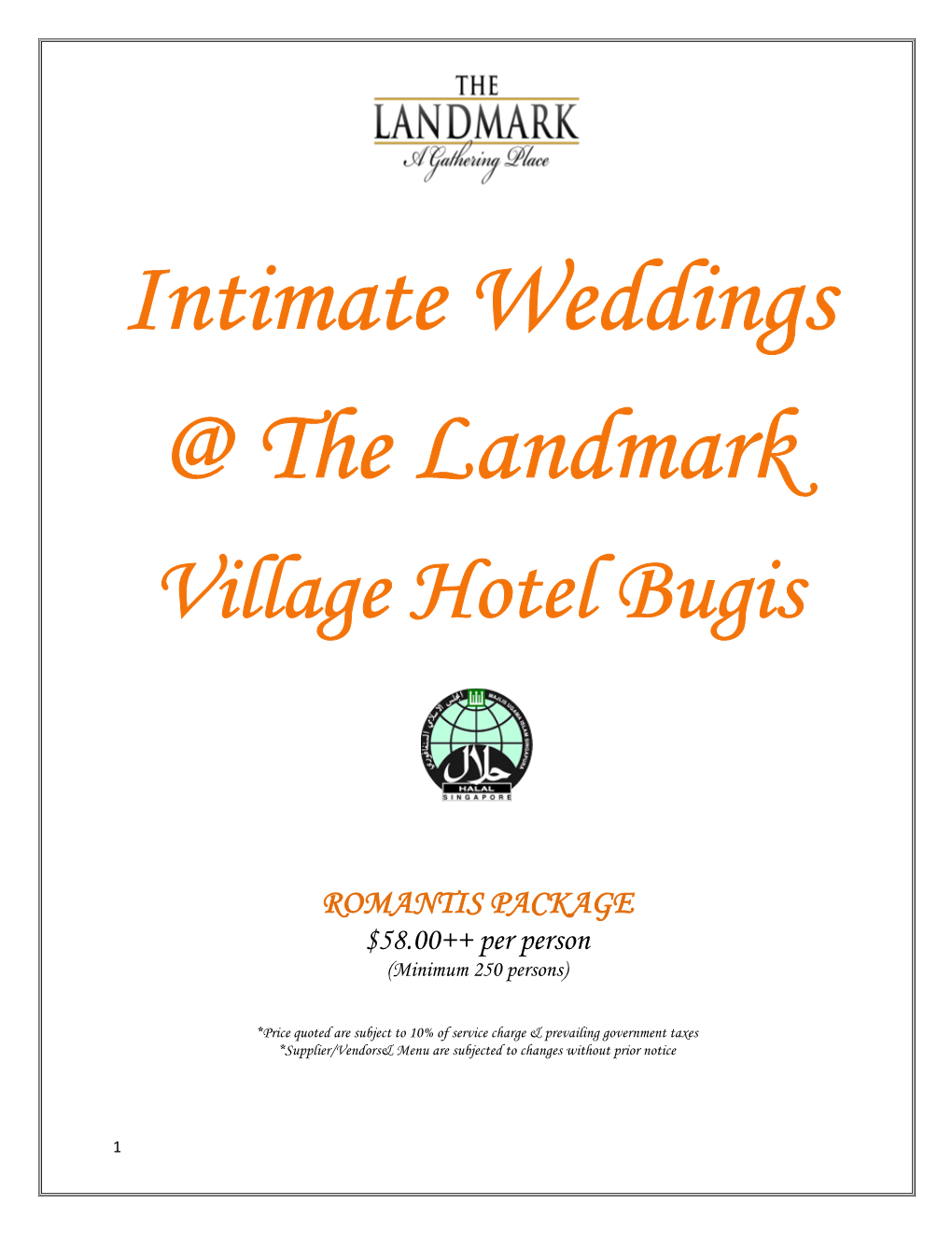 Intimate Weddings @ the Landmark