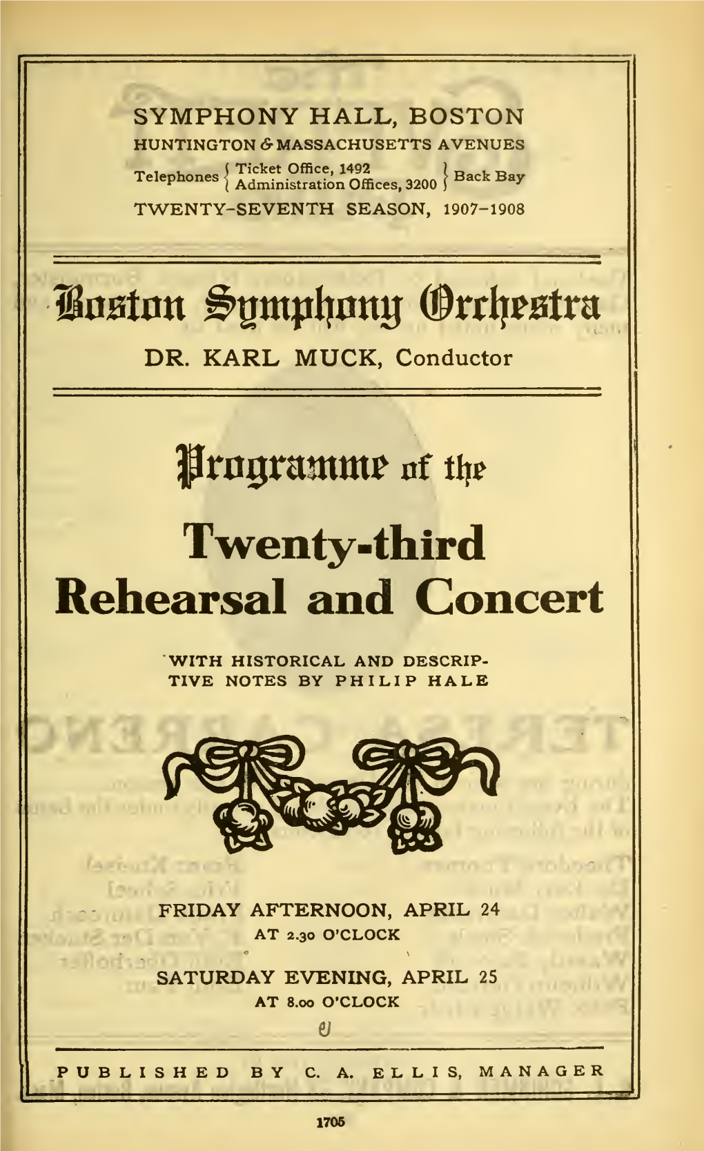 Rehearsal and Concert