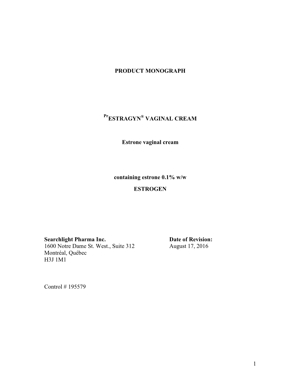 Product Monograph