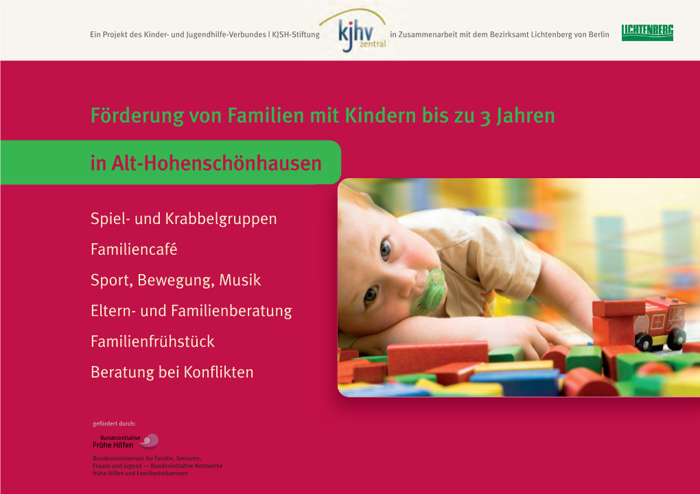 Förderung Von Familien Mit Kindern Bis Zu 3 Jahren in Alt-Hohenschönhausen