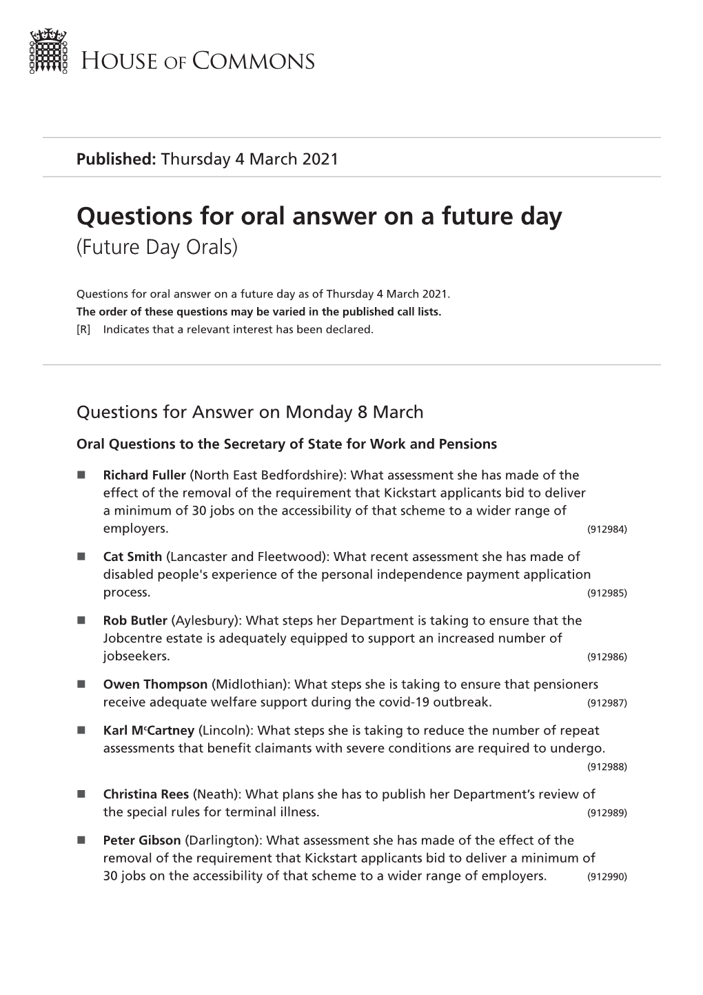 View Future Day Orals PDF File 0.11 MB