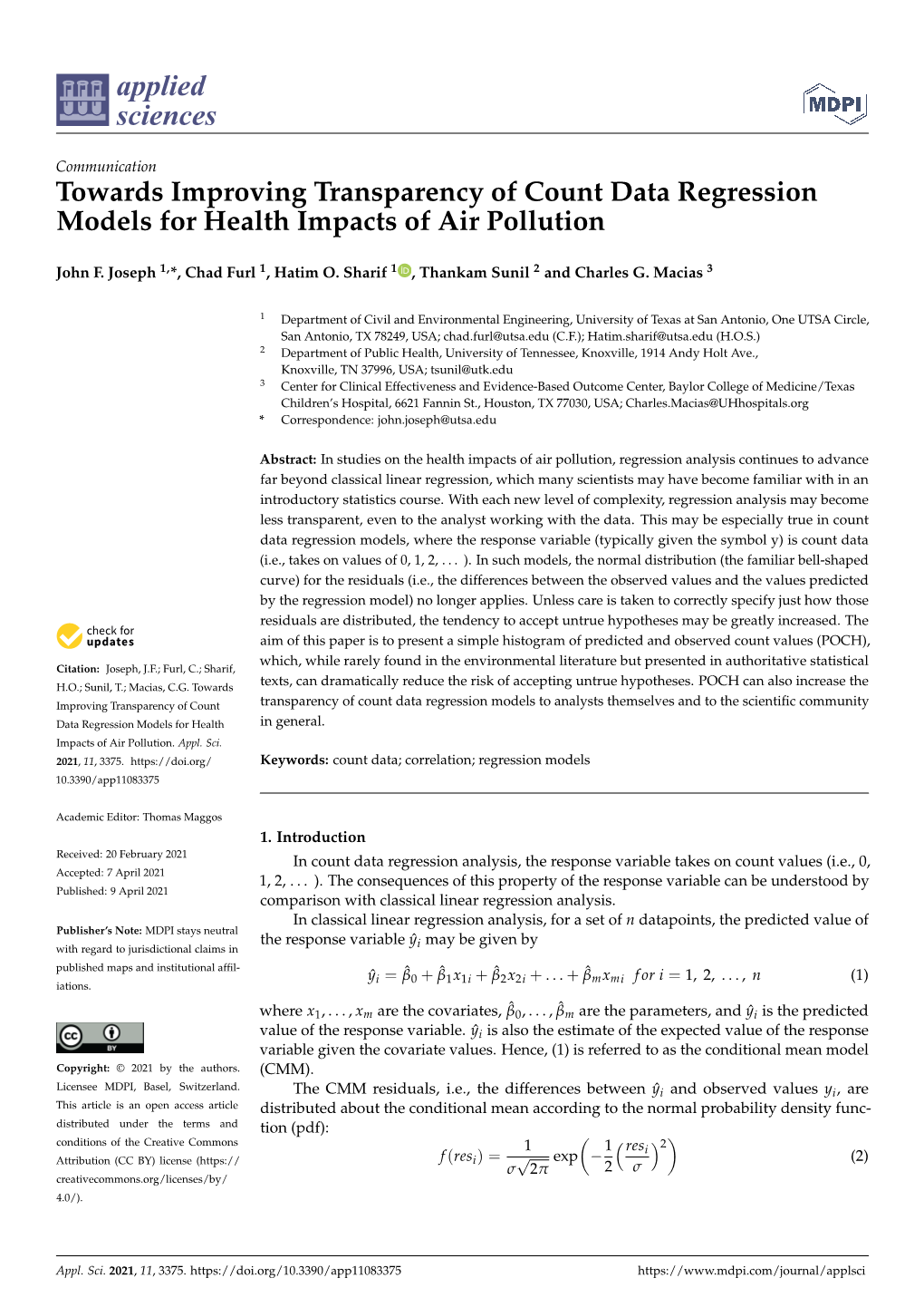 Towards Improving Transparency of Count Data Regression Models for Health Impacts of Air Pollution