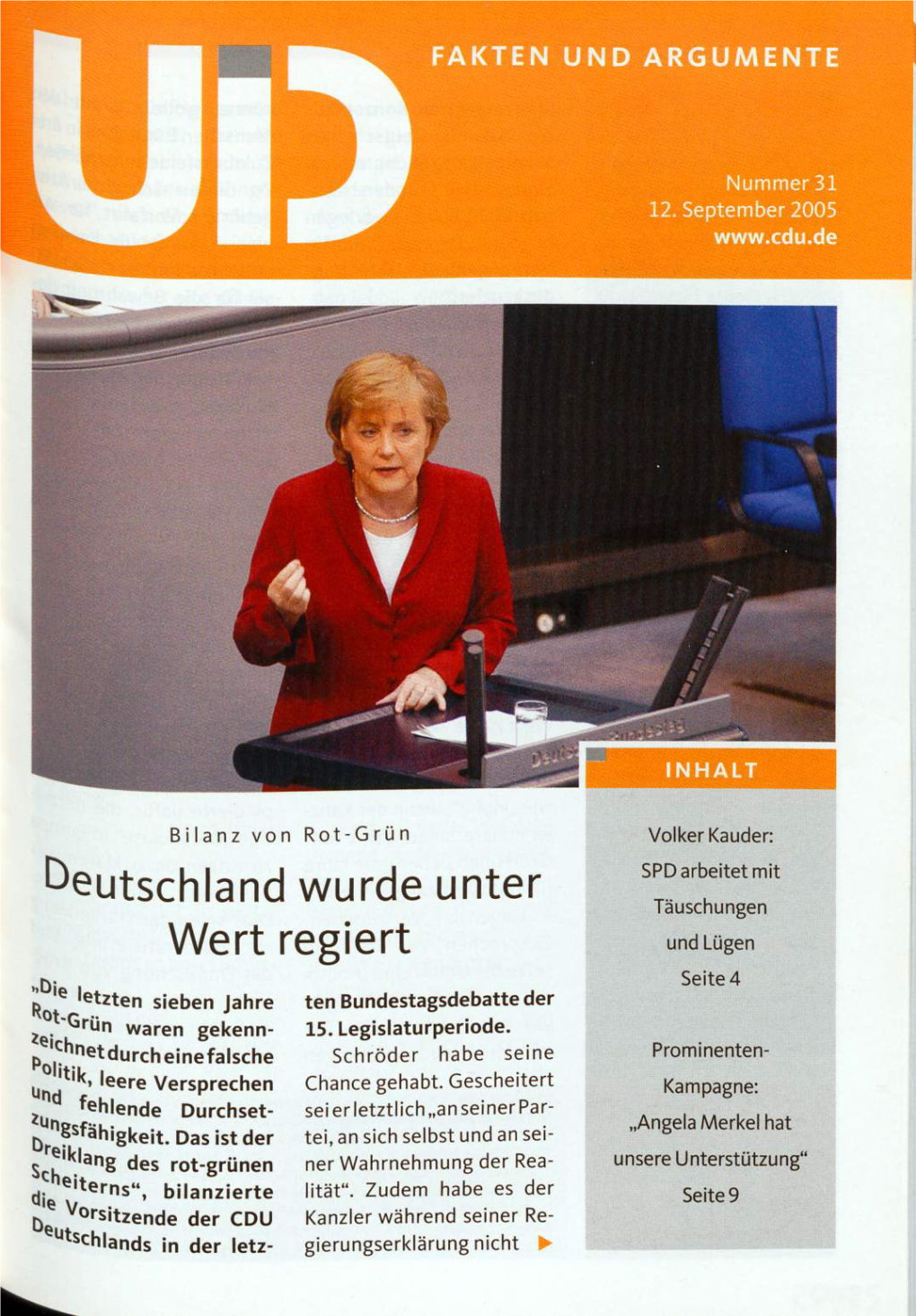 UID 2005 Nr. 31, Union in Deutschland
