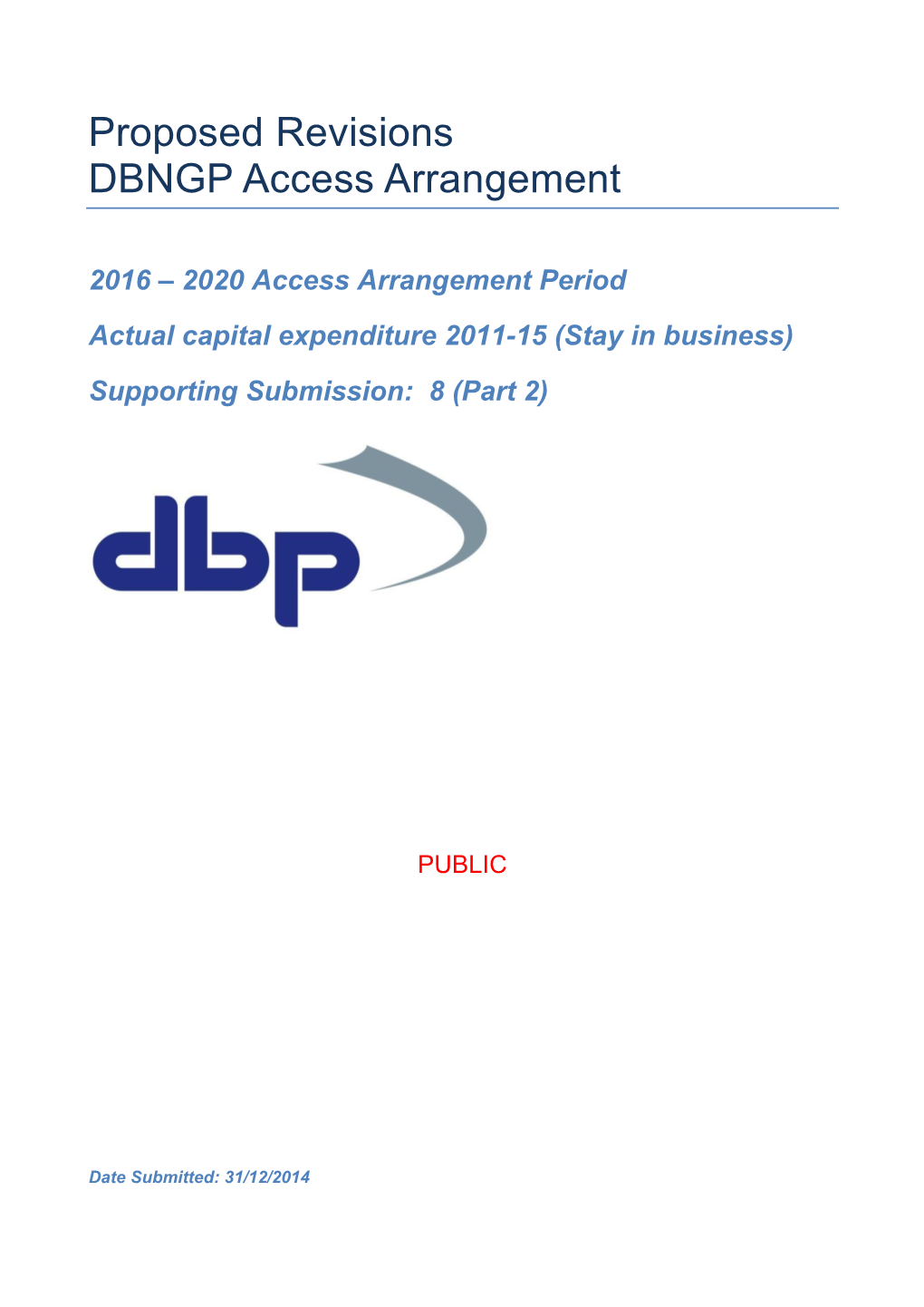 Proposed Revisions DBNGP Access Arrangement