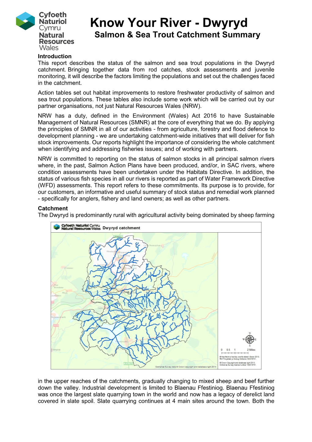 Know Your River - Dwyryd Salmon & Sea Trout Catchment Summary