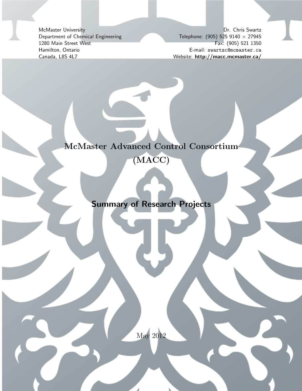 MACC Research Summaries for May 2012