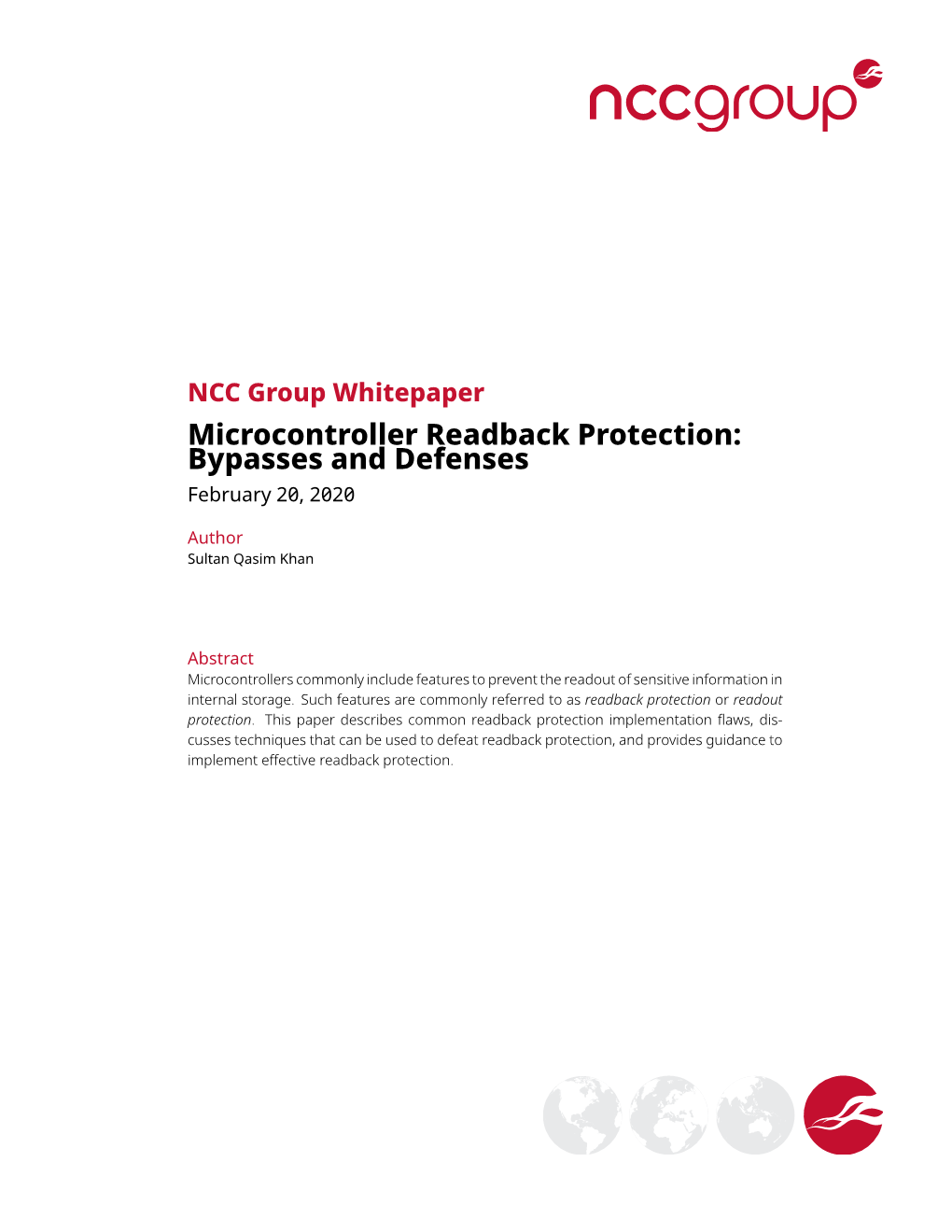 Microcontroller Readback Protection: Bypasses and Defenses February 20, 2020