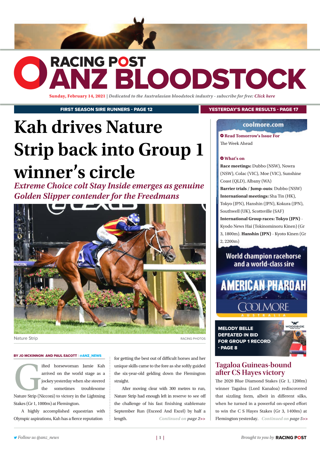 Kah Drives Nature Strip Back Into Group 1 Winner's Circle