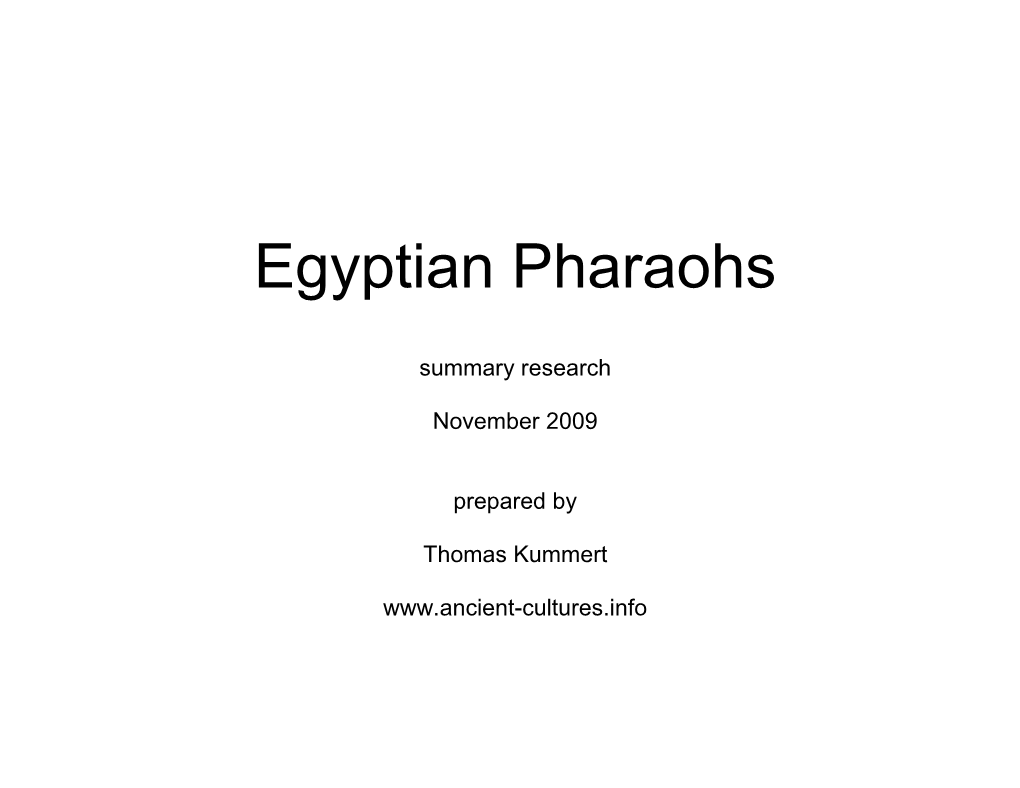 List of Egyptian Rulers