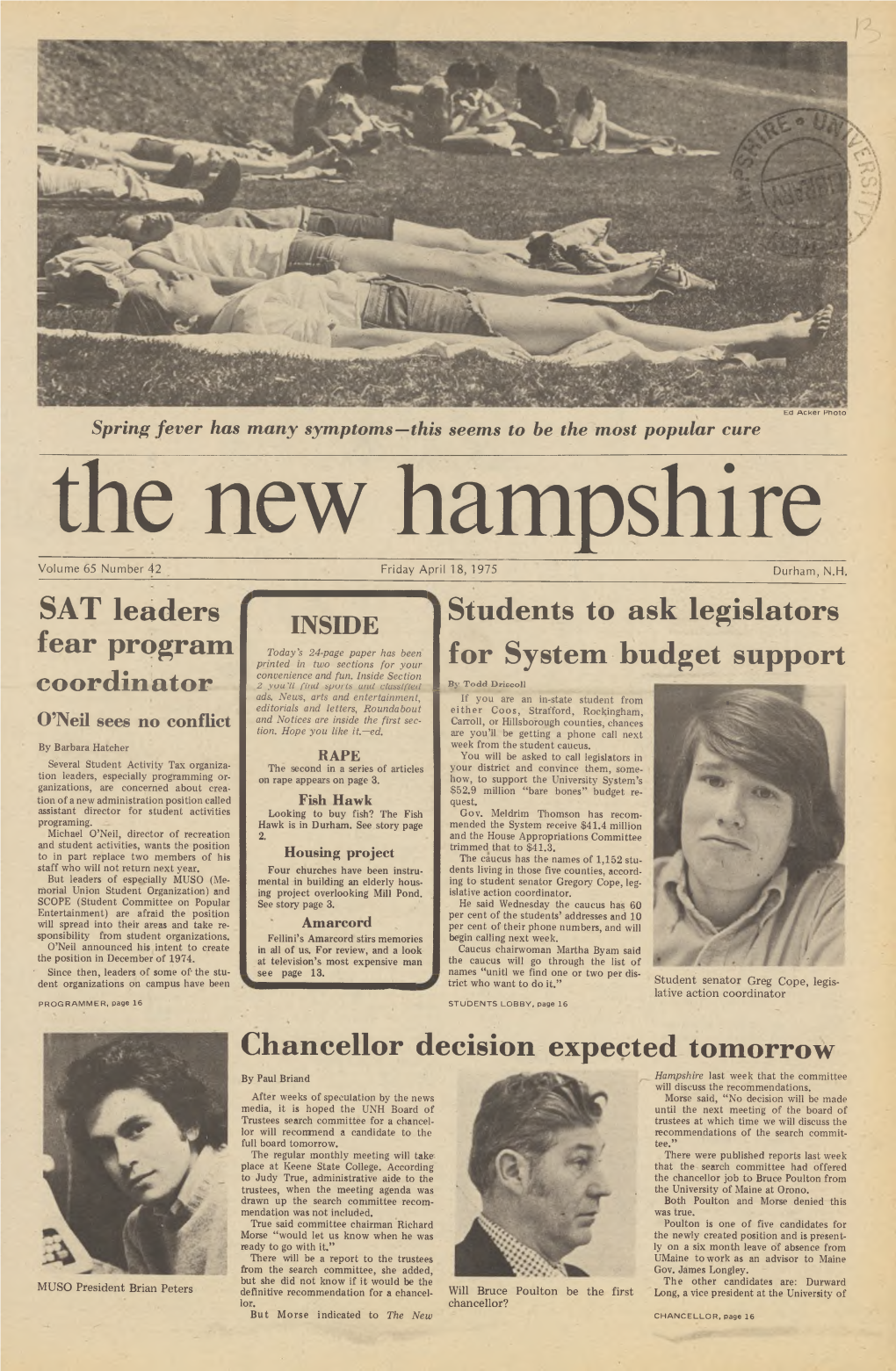 The New Hampshire, Vol. 65, No. 43