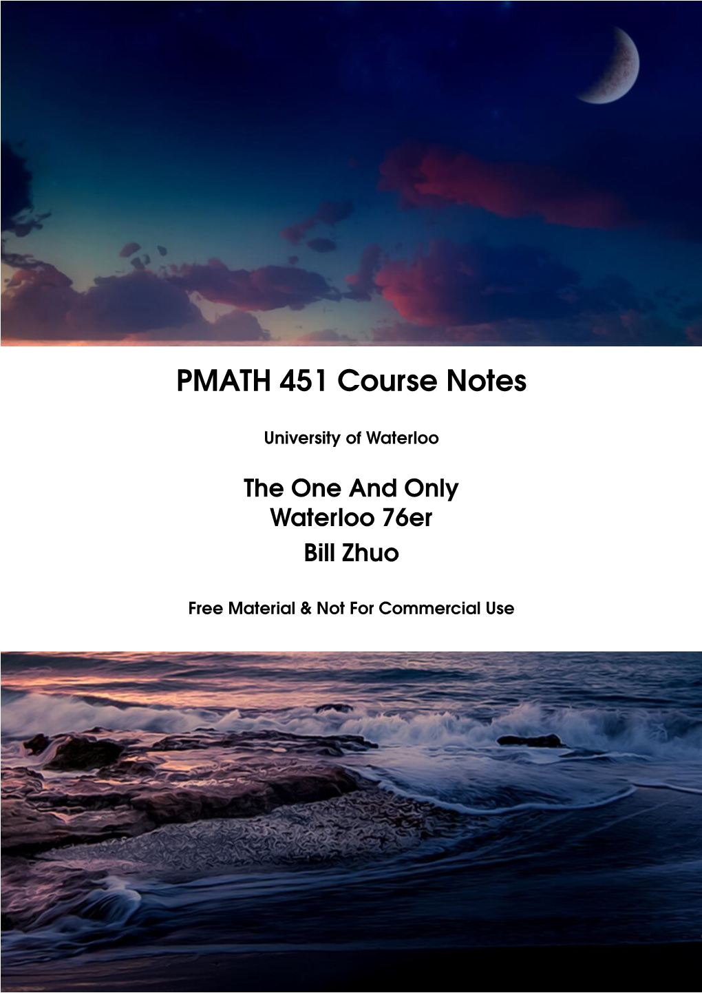 PMATH 451 Course Notes
