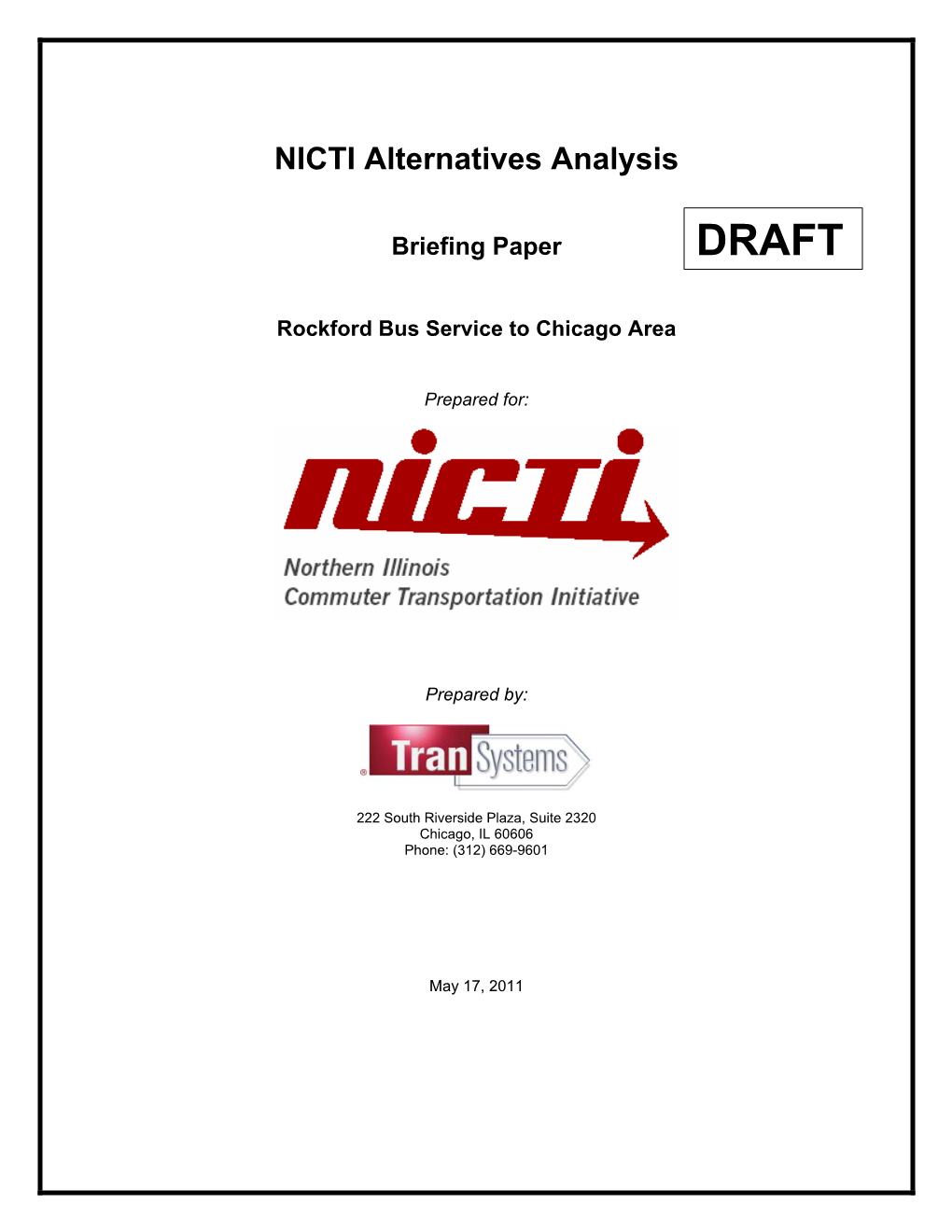 NICTI Alternatives Analysis