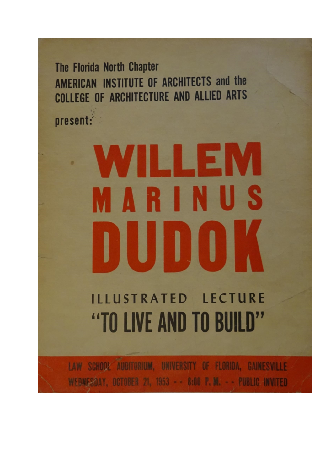 Architect Willem Marinus Dudok Op Lezingentour Door Amerika 19 September – 18 December 1953