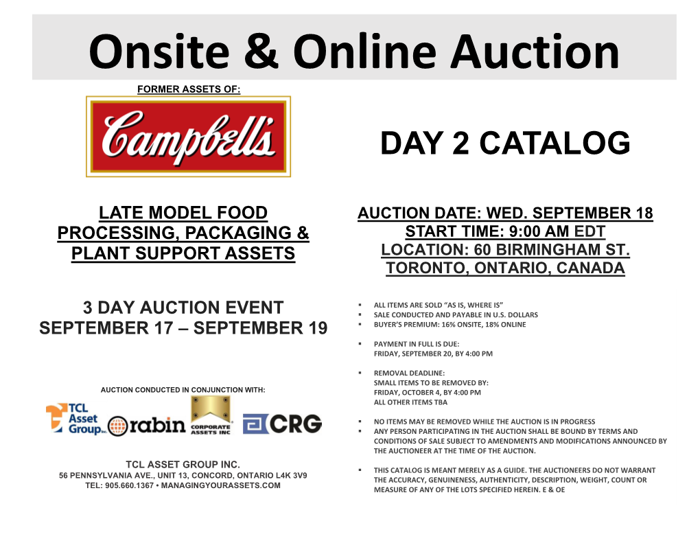 Onsite & Online Auction