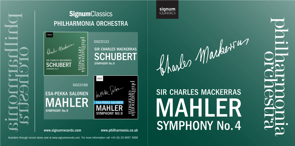 Mahler Symphony No.9 MAHLER