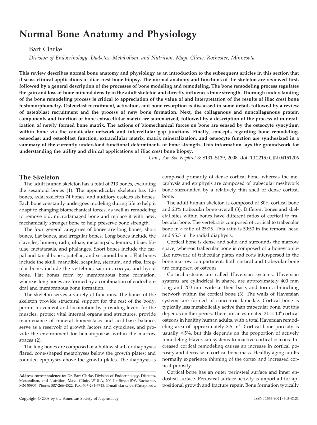 Normal Bone Anatomy and Physiology