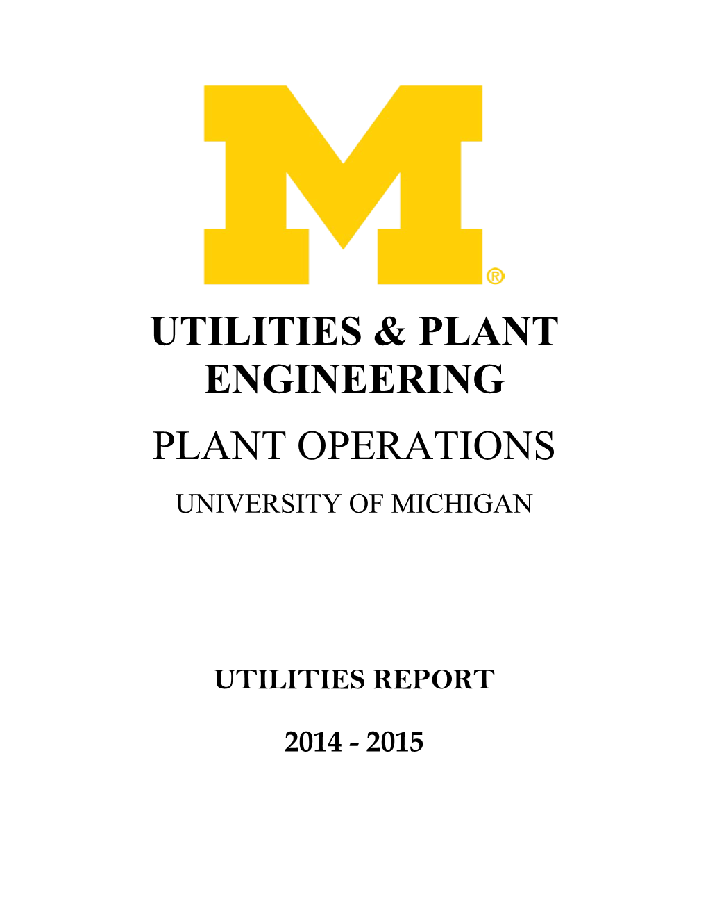 Utilities & Plant Engineering Plant Operations