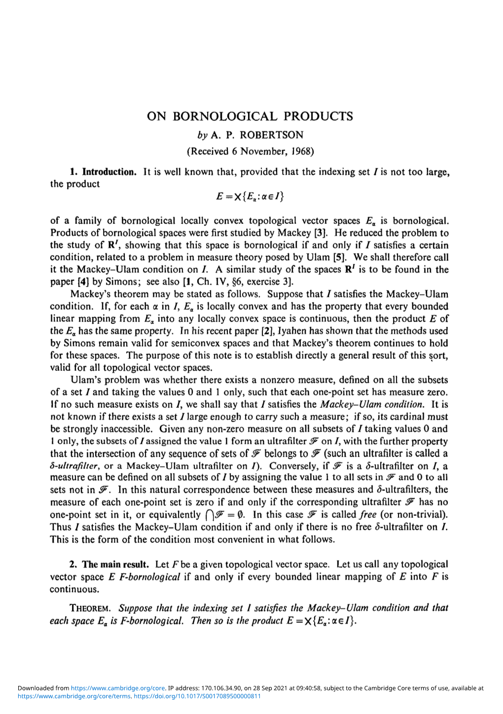 ON BORNOLOGICAL PRODUCTS by A