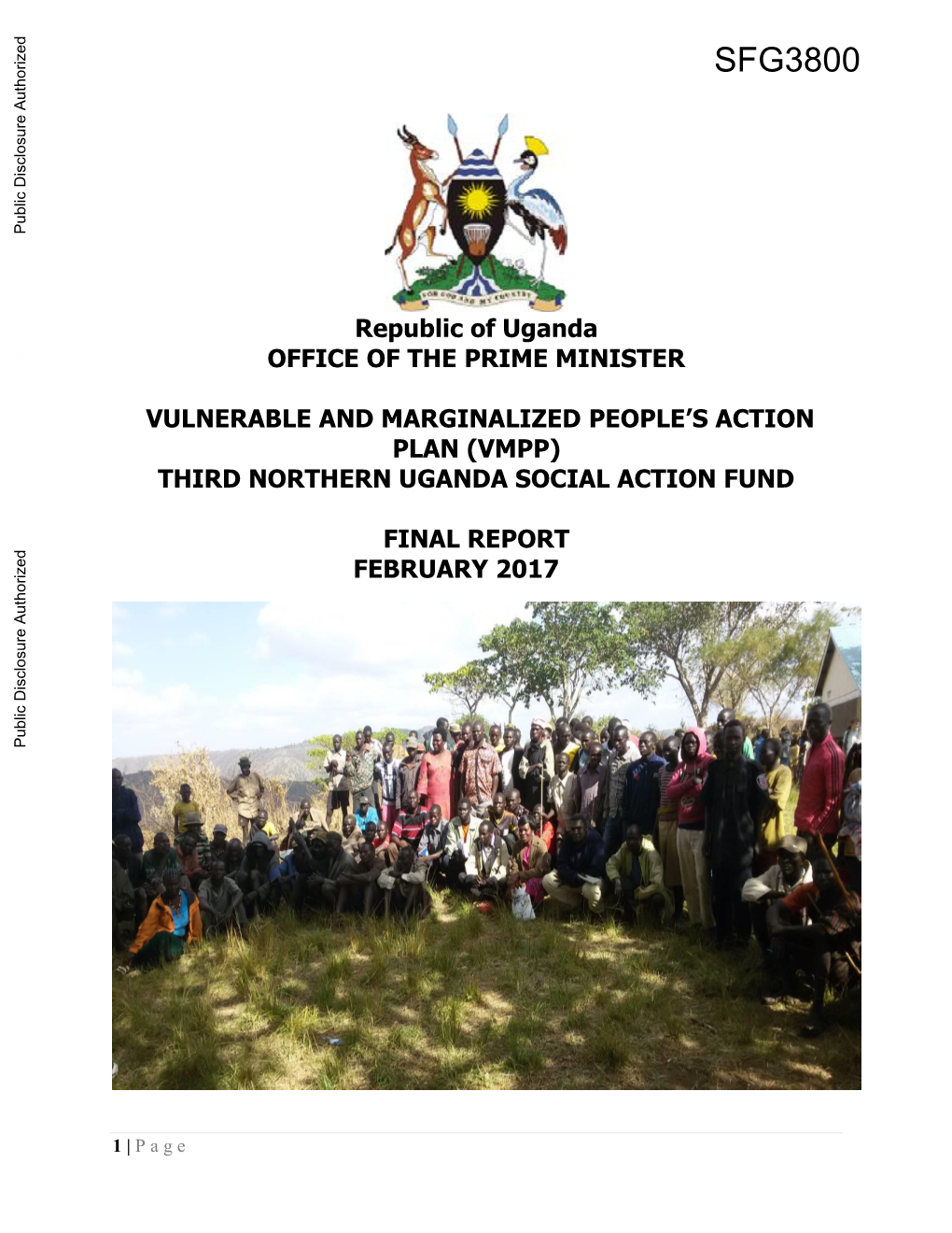 Third Northern Uganda Social Action Fund Final Report February 2017