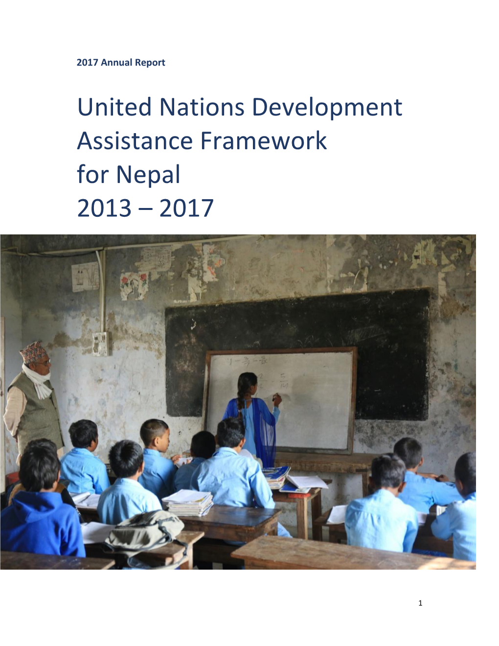United Nations Development Assistance Framework for Nepal 2013 – 2017