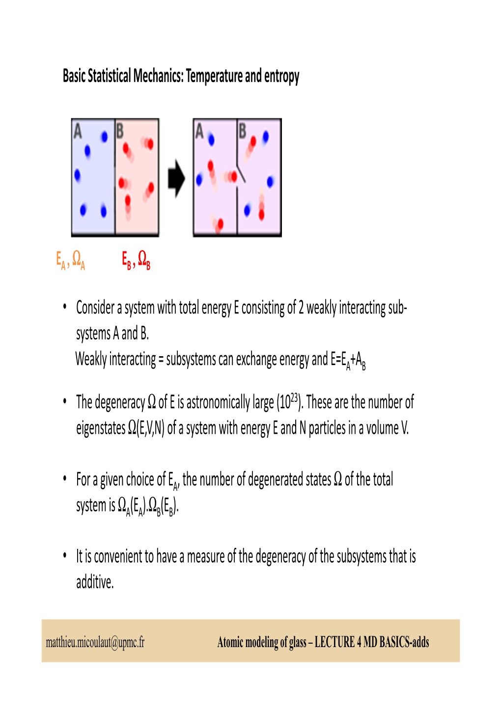 Basic Statistical Mechanics: Temperature and Entropy