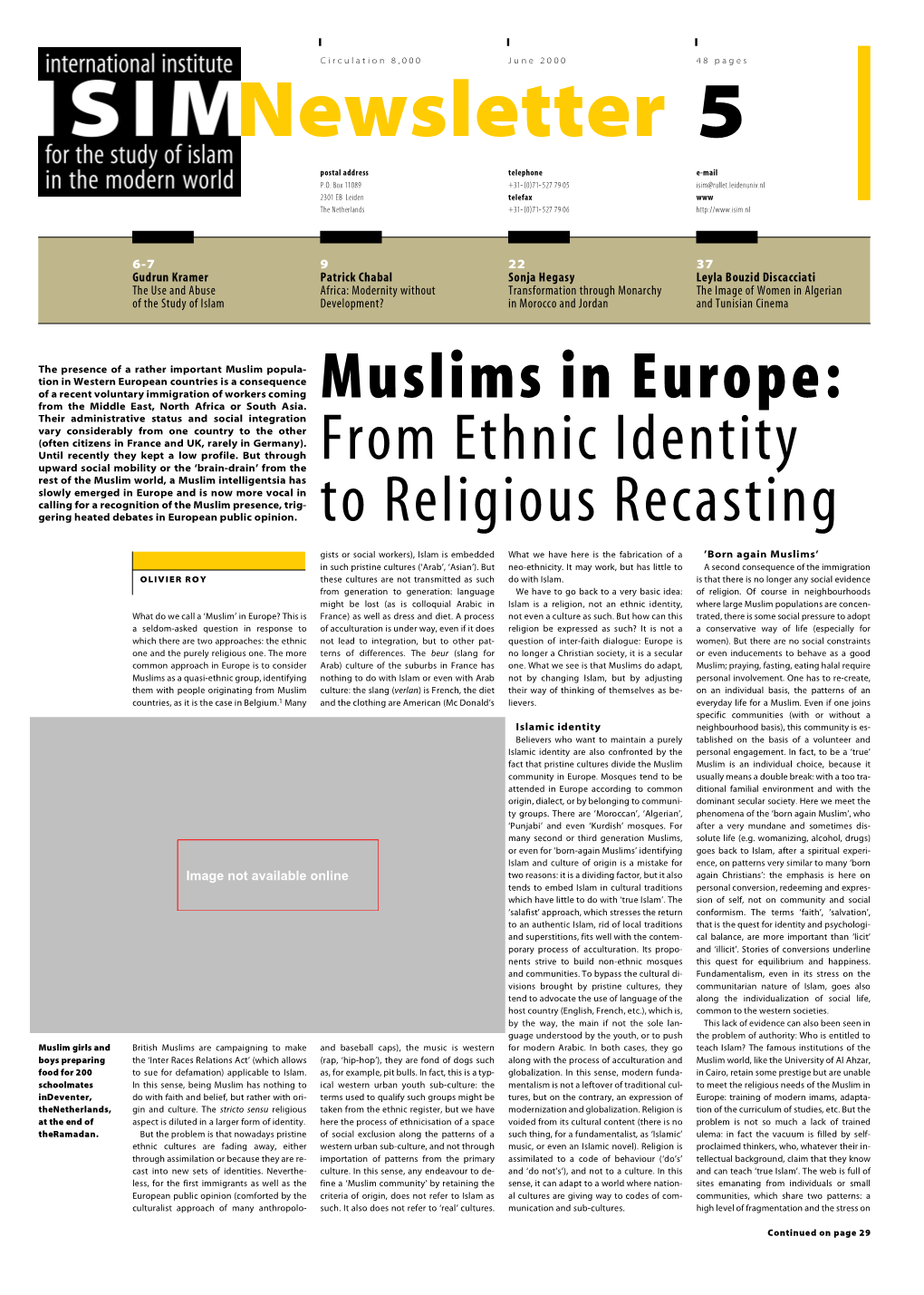 Muslims in Europe: from Ethnic Identity to Religious Recasting