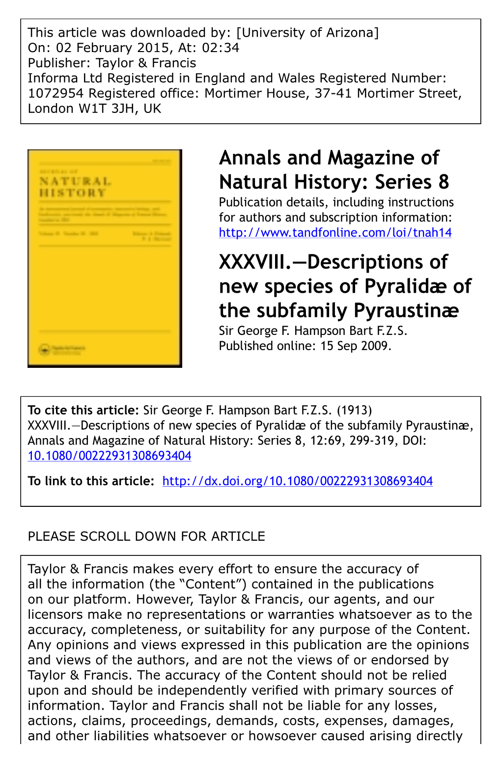 Descriptions of New Species of Pyralidæ of the Subfamily Pyraustinæ Sir George F