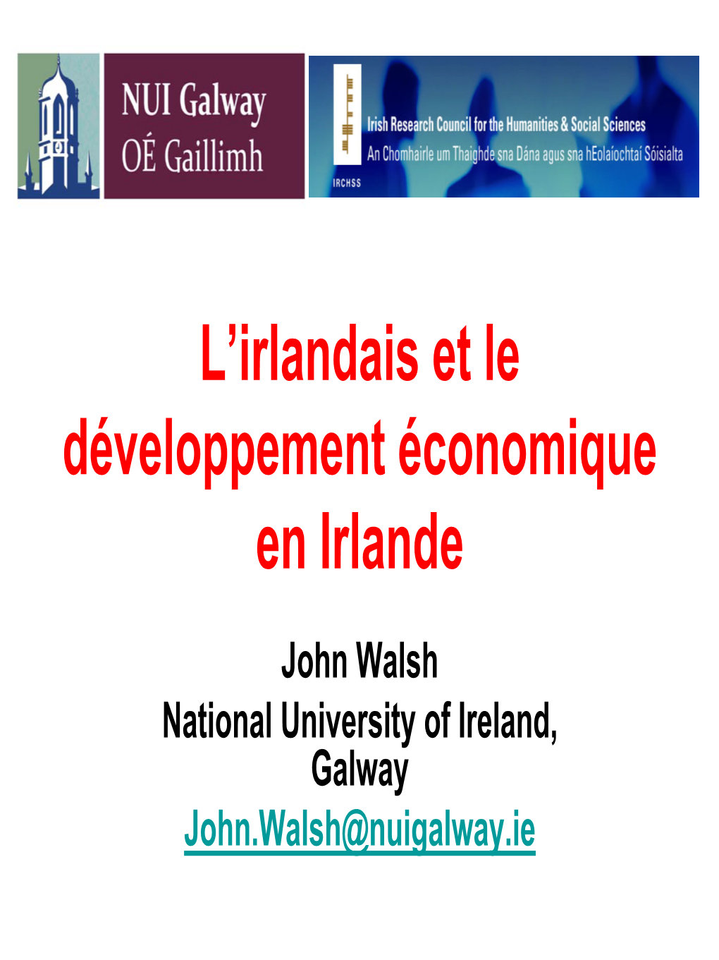 L'irlandais Et Le Développement Économique En Irlande