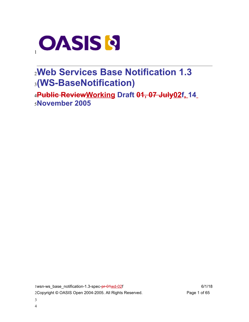 Web Services Base Notification 1.3 (WS-Basenotification)