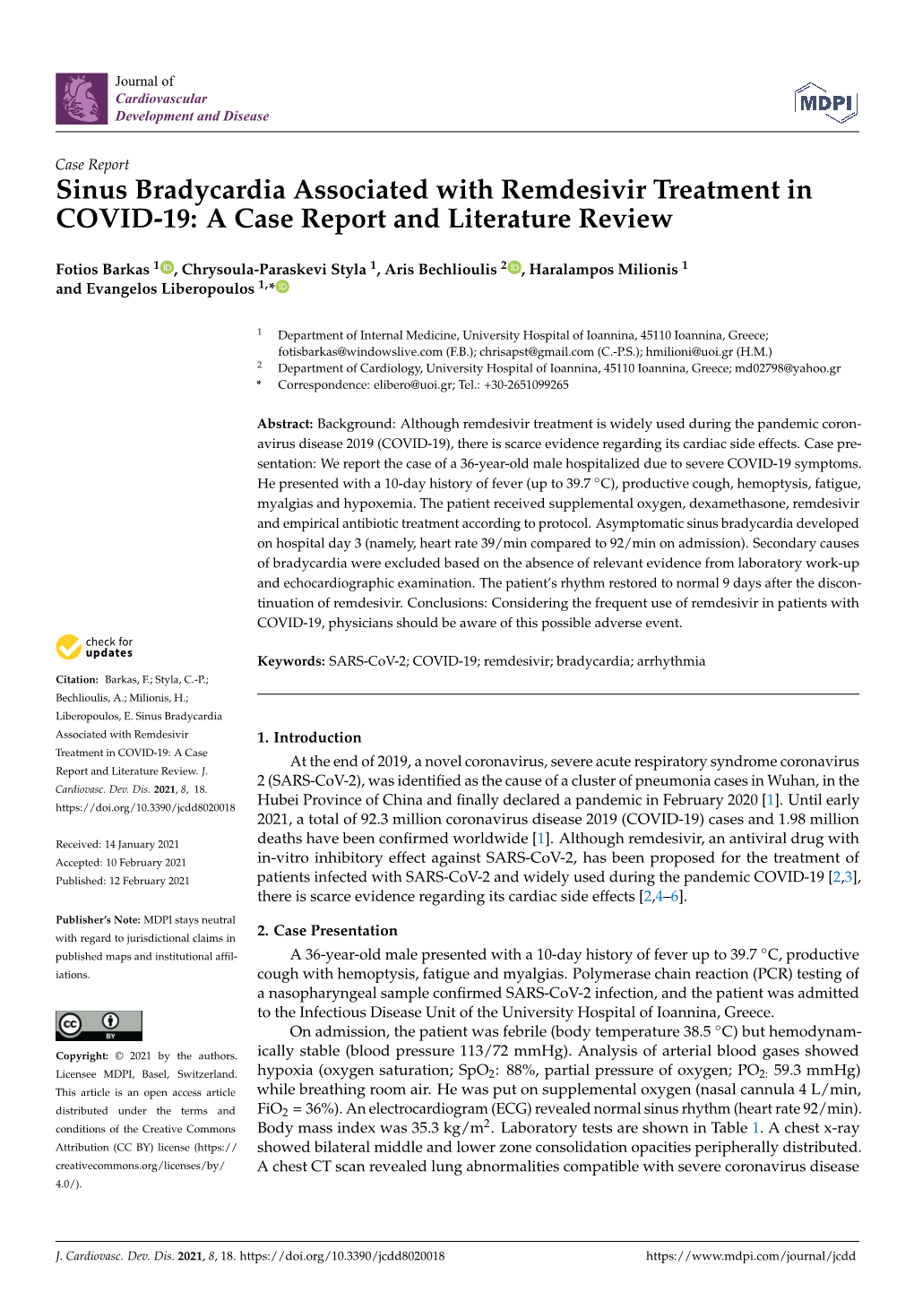 Sinus Bradycardia Associated with Remdesivir Treatment in COVID-19: a Case Report and Literature Review
