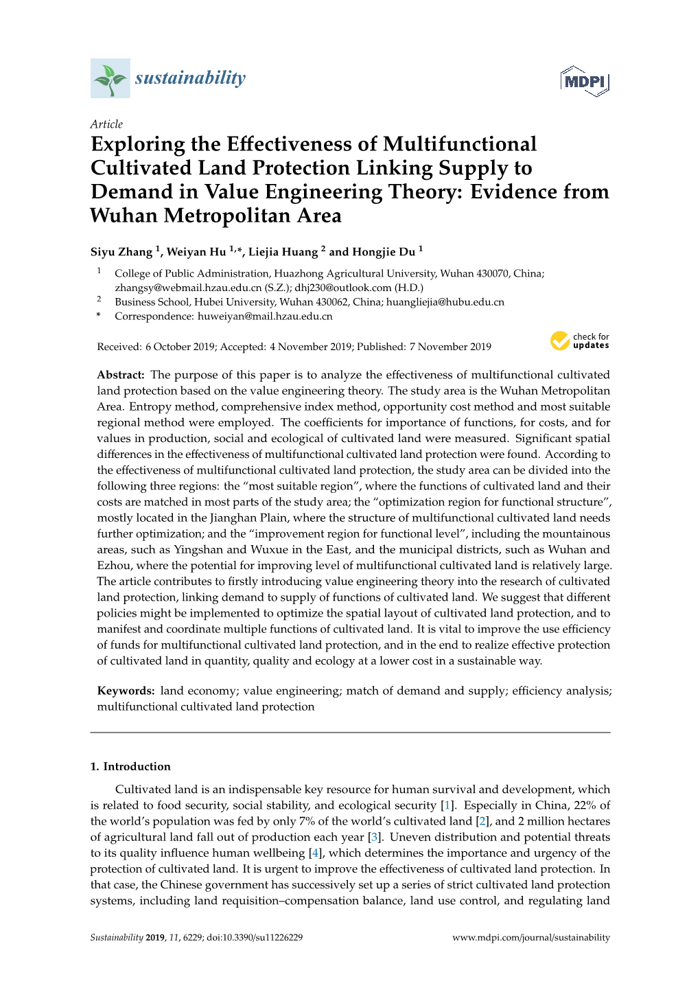 Exploring the Effectiveness of Multifunctional Cultivated Land