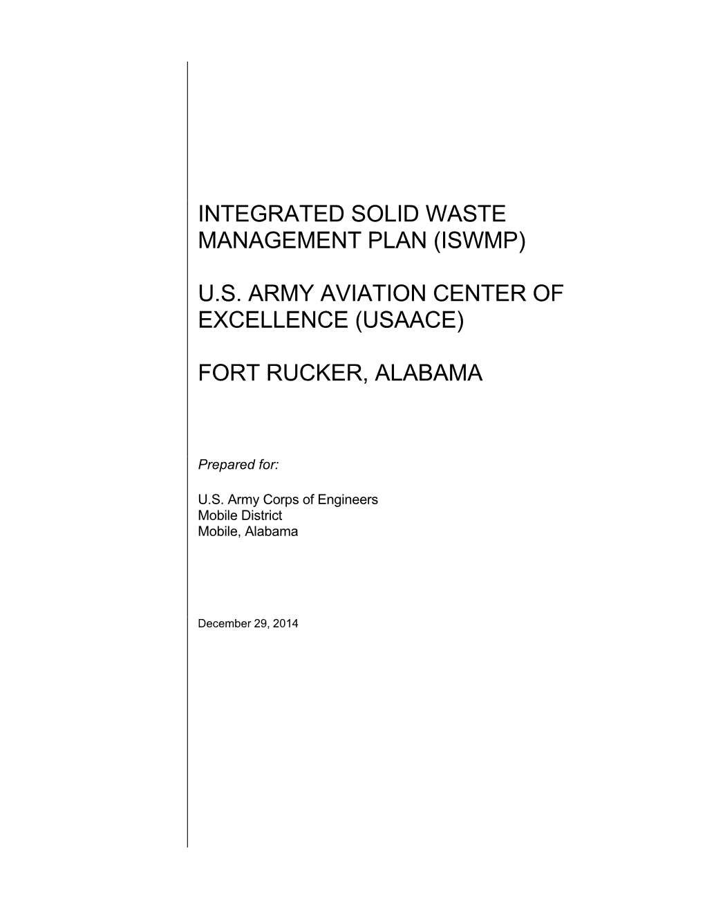 Integrated Solid Waste Management Plan (Iswmp)