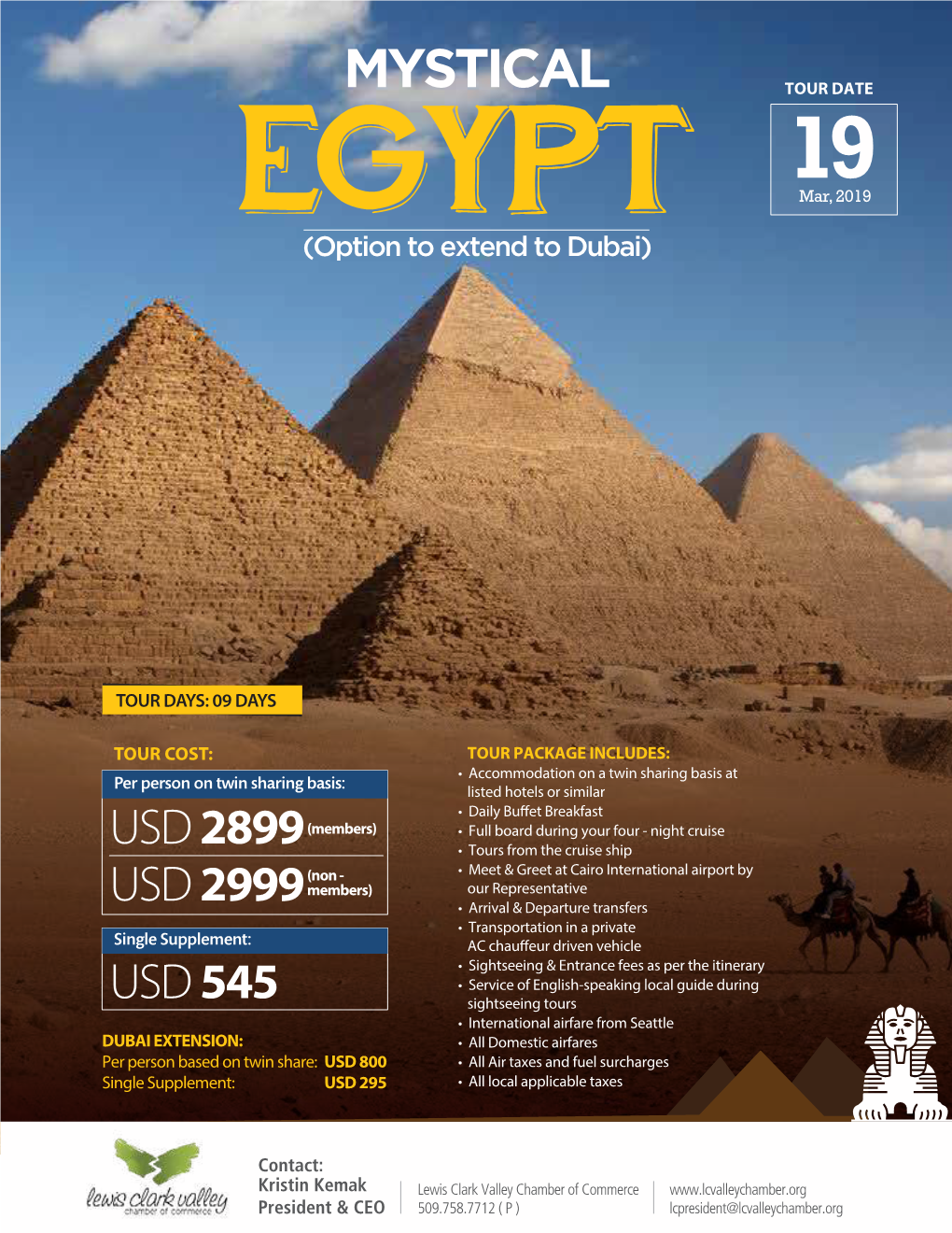 MYSTICAL TOUR DATE 19 EGYPT Mar, 2019 (Option to Extend to Dubai)