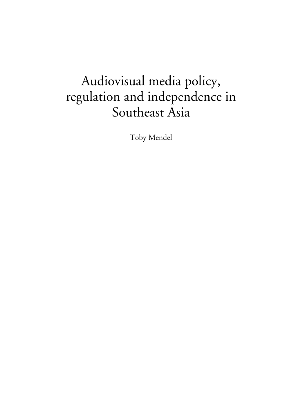 Television Across Southeast Asia