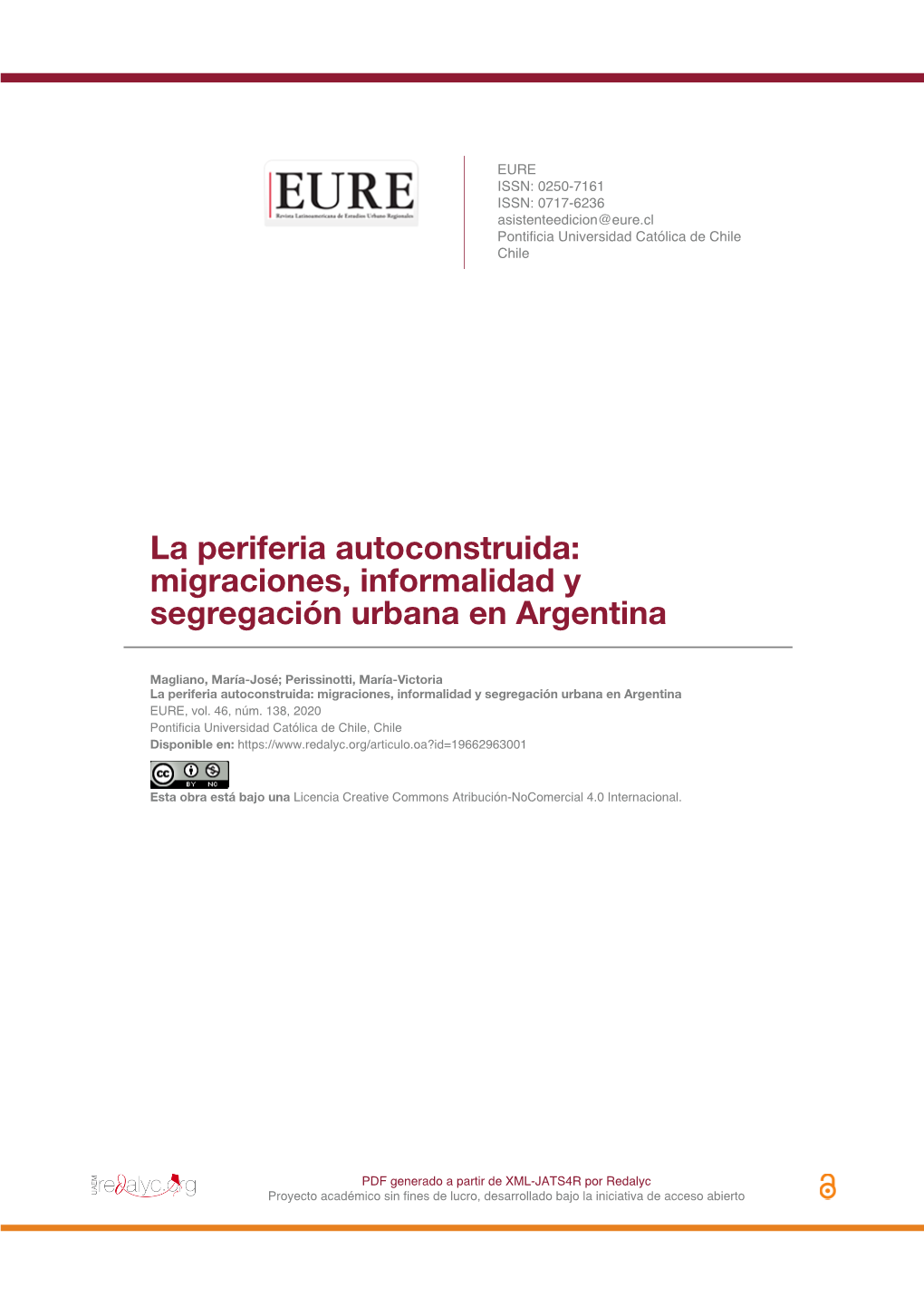 Migraciones, Informalidad Y Segregación Urbana En Argentina