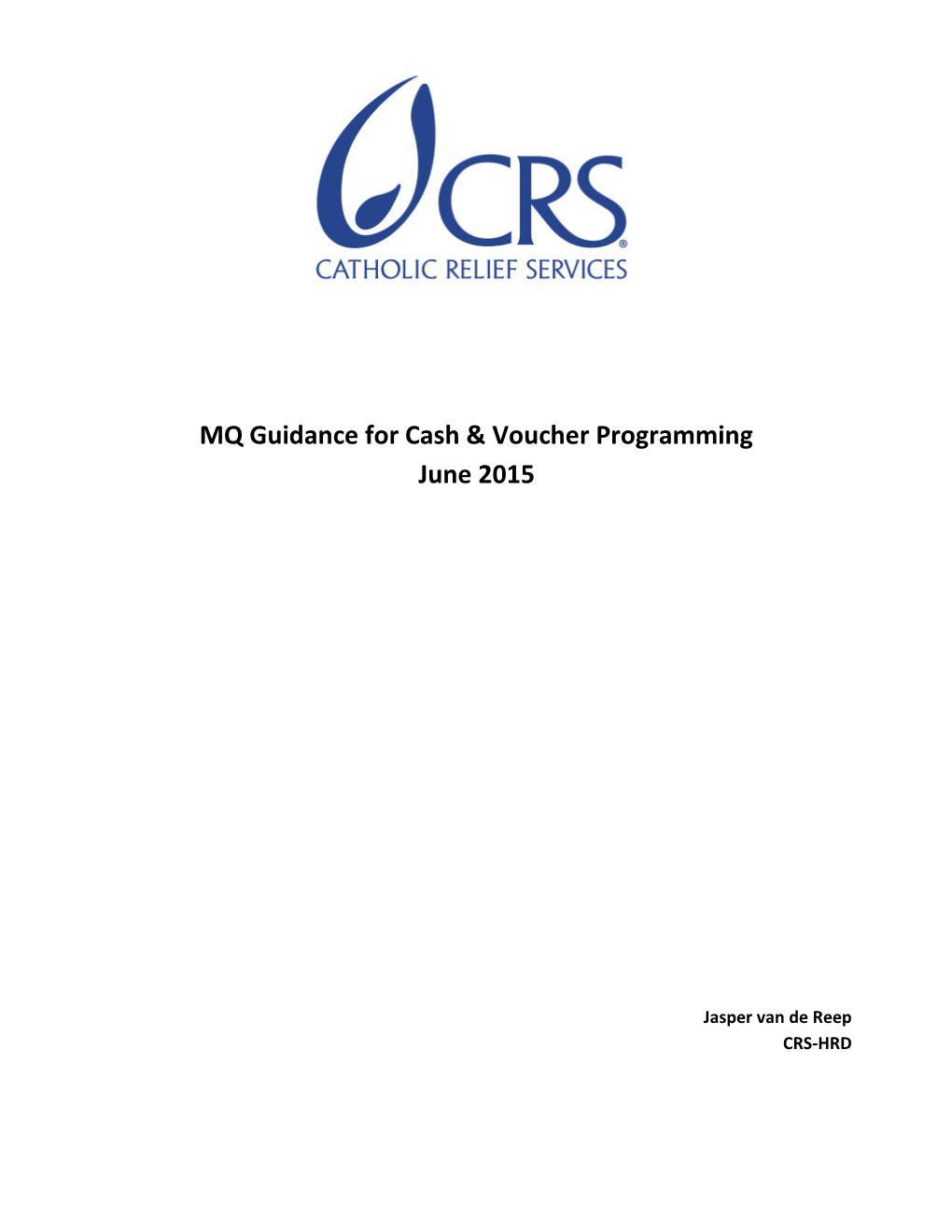 MQ Guidance for Cash & Voucher Programming