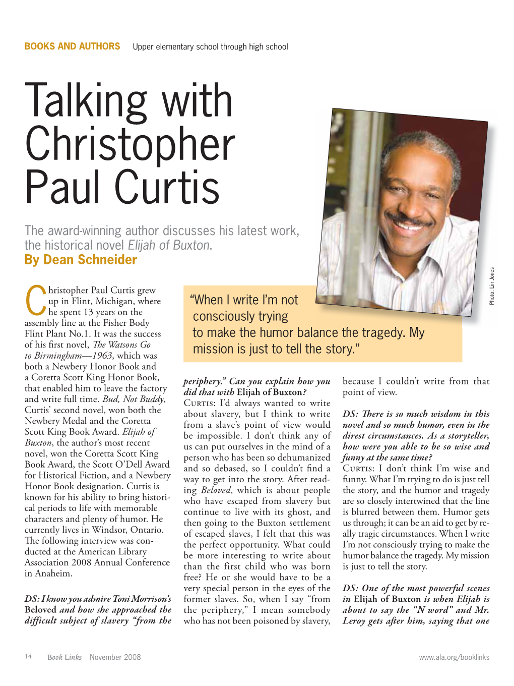 Talking with Christopher Paul Curtis