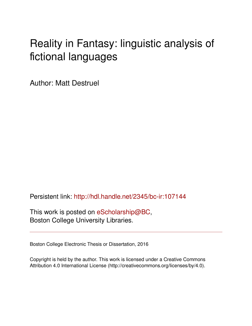 Reality in Fantasy: Linguistic Analysis of Fictional Languages