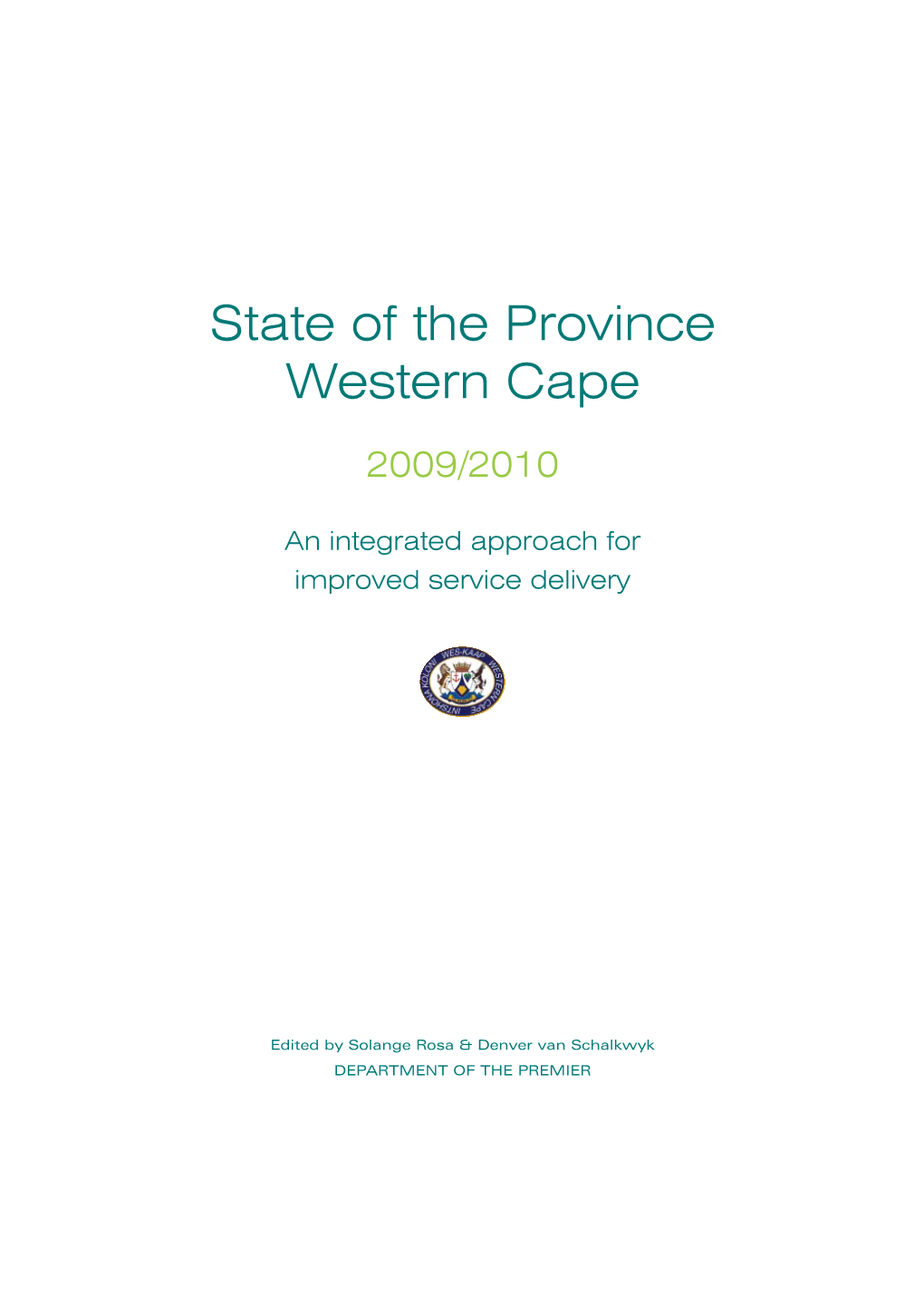 State of the Province Western Cape