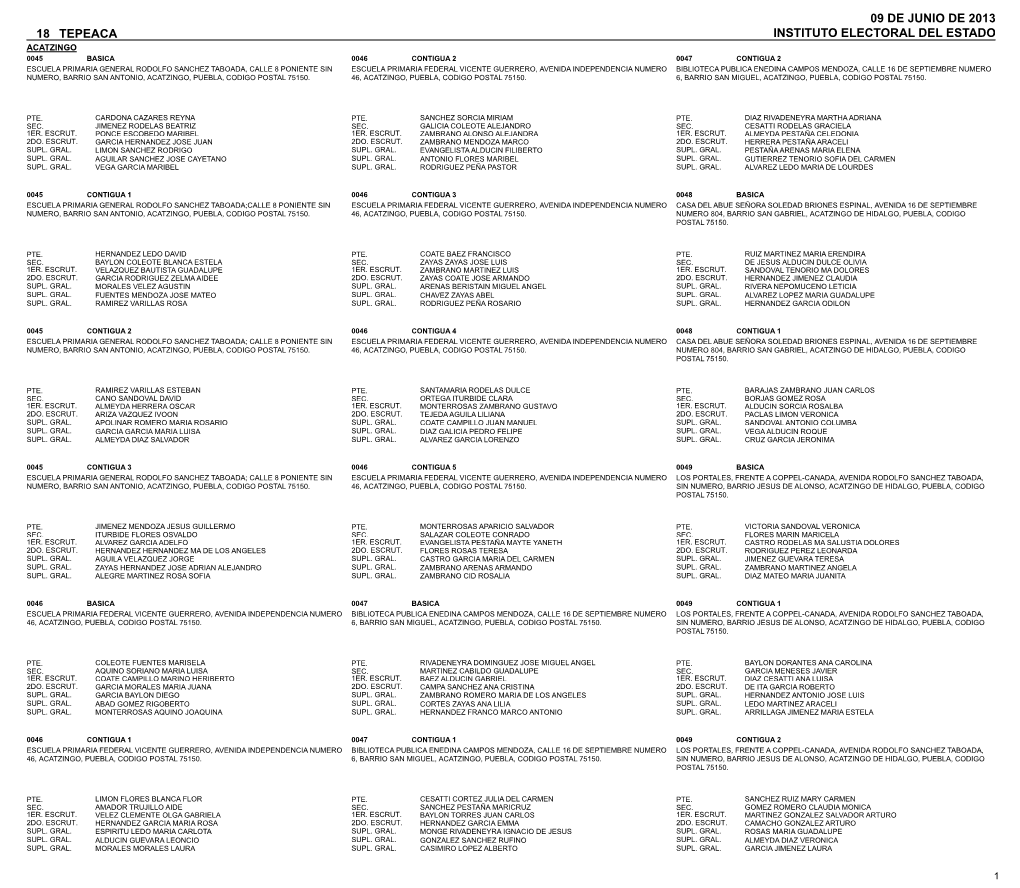Instituto Electoral Del Estado Tepeaca 09 De Junio