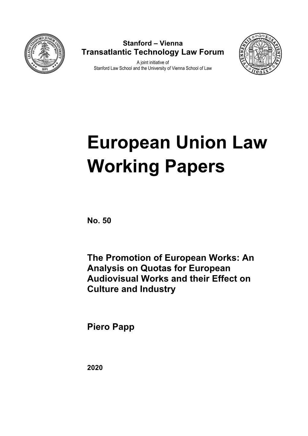 European Union Law Working Papers