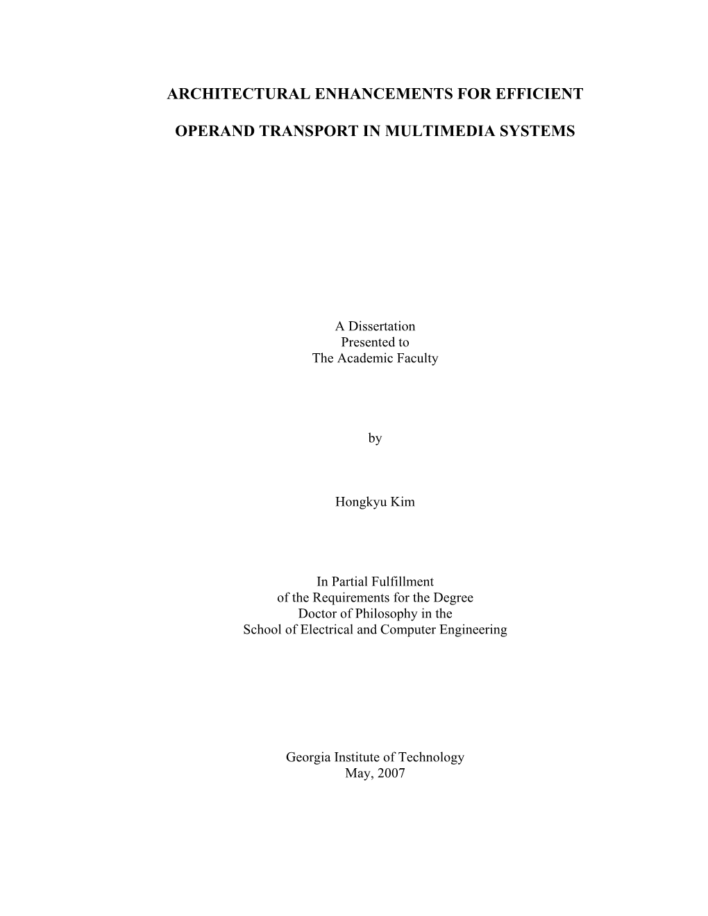Architectural Enhancements for Efficient Operand Transport in Multimedia Systems