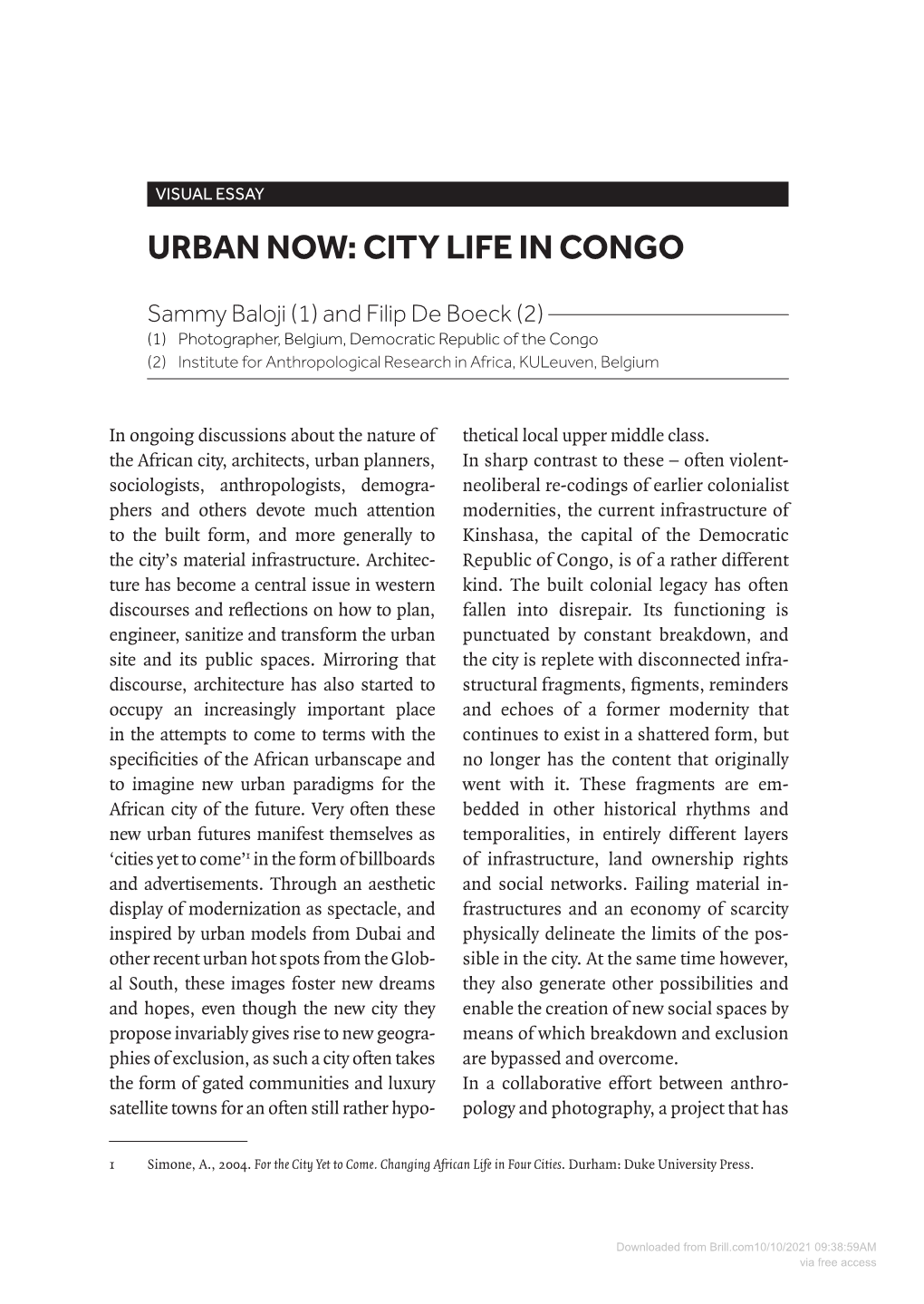 City Life in Congo