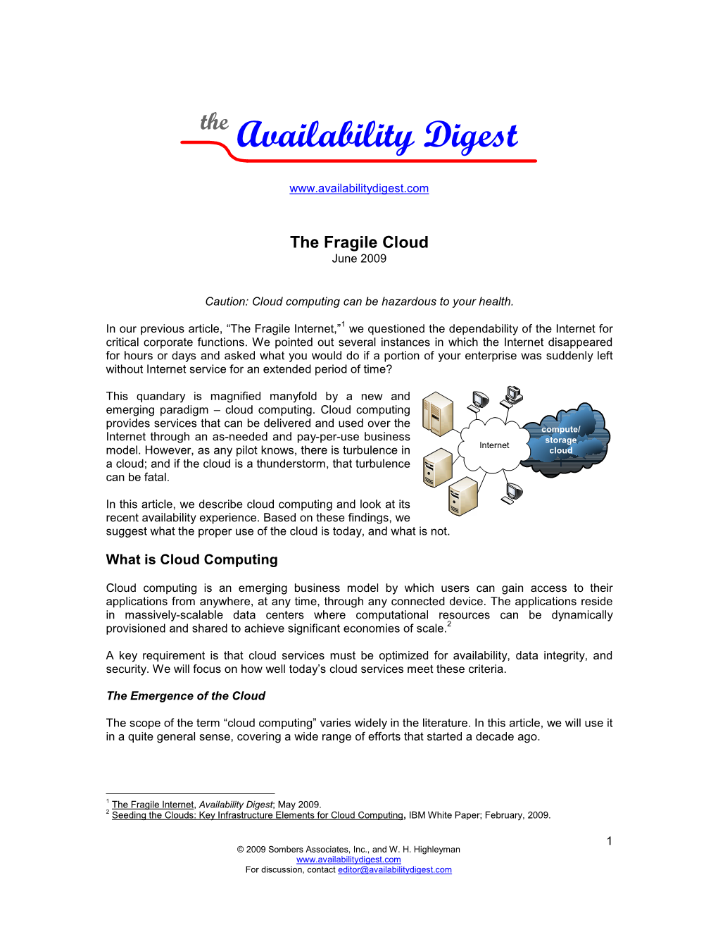 The Availability Digest