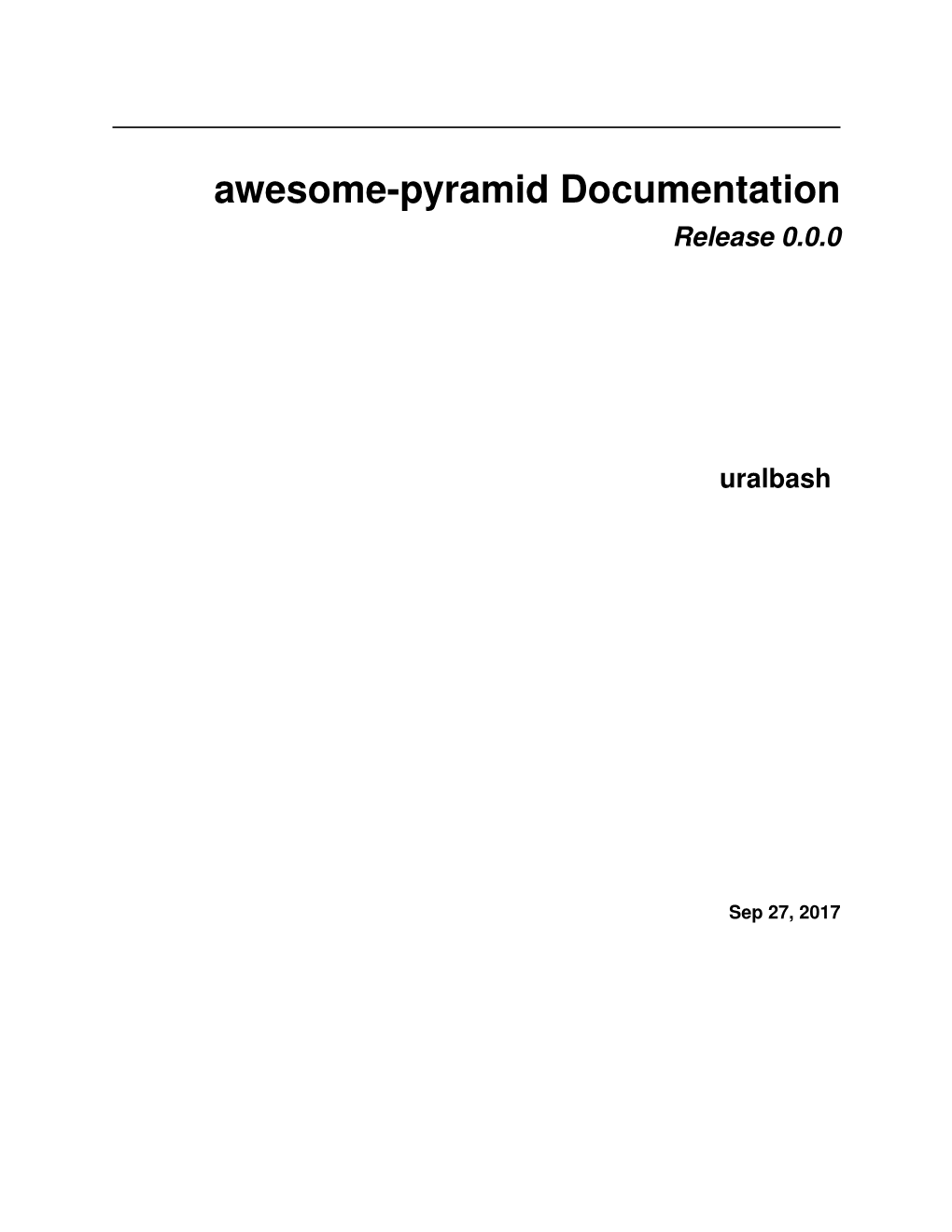 Awesome-Pyramid Documentation Release 0.0.0