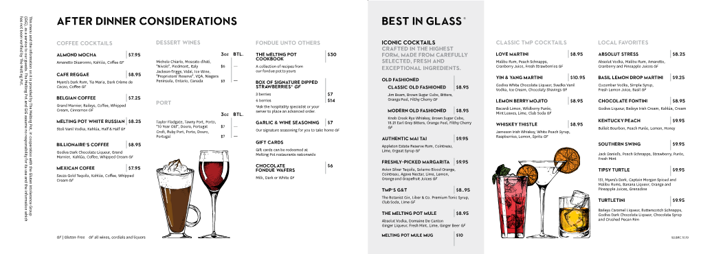 Best in Glass® After Dinner Considerations