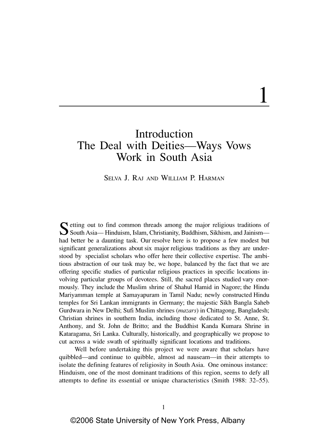 Introduction the Deal with Deities—Ways Vows Work in South Asia