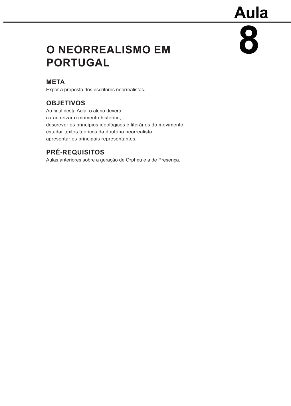 O Neorrealismo Em Portugal Aula