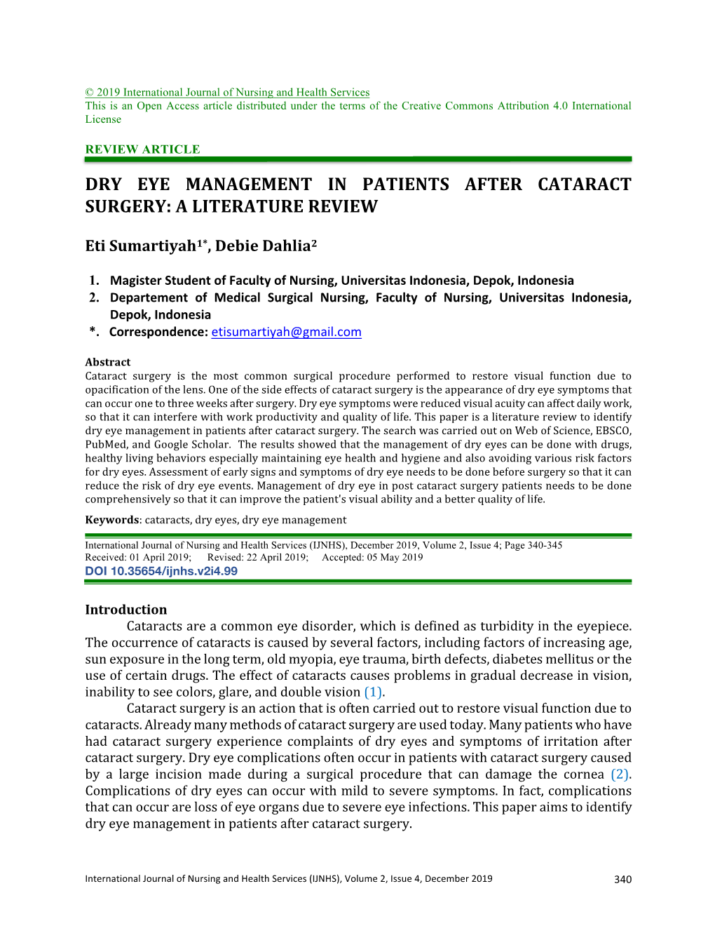 Dry Eye Management in Patients After Cataract Surgery: a Literature Review